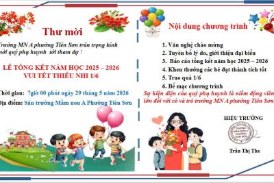 THƯ MỜI LỄ TỔNG KẾT NĂM HỌC 2025-2026. VUI TẾT THIẾU NHI 1/6